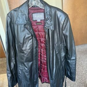 Wilsons Leather Black Jacket with Red Lining